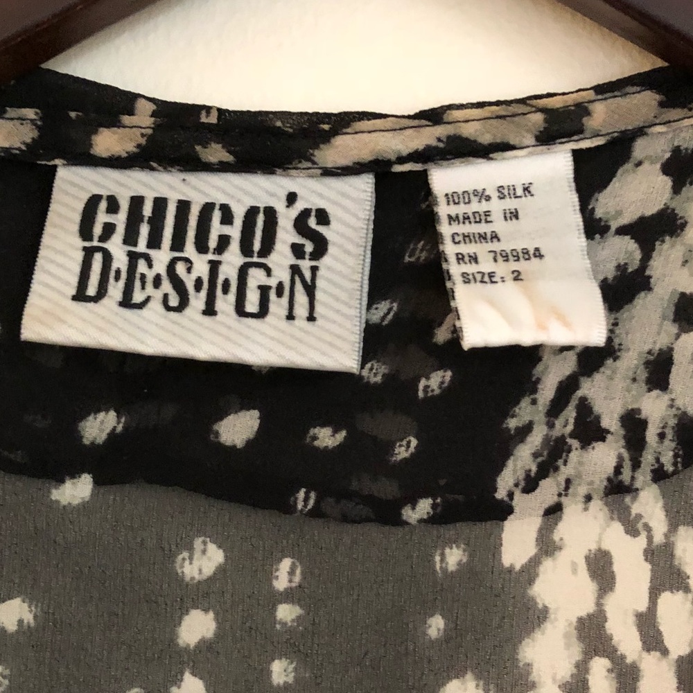 ☀️Chico’s 100% Silk Ruffle Sheer Top - Picture 2 of 5